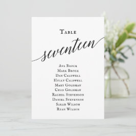 Convites Tabela de Script Elegante Preto Número 17 Gráfico