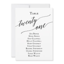 Tabela de Script Elegante Preto Número 21 Gráfico