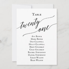 Convites Tabela de Script Elegante Preto Número 21 Gráfico 