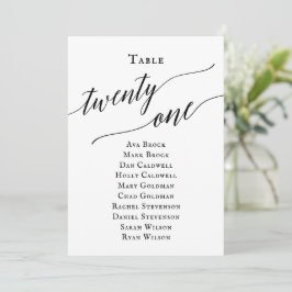 Convites Tabela de Script Elegante Preto Número 21 Gráfico