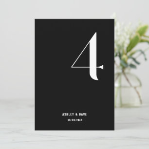 Convites Tabela Número 4 Números Negros Negros Negros Numer