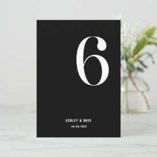 Convites Tabela Número 6 Números Negros Negros Negros Numer