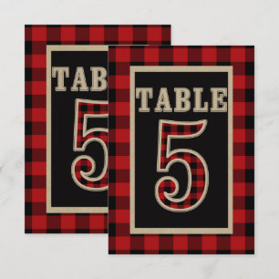 Convites Tabela russa de Xadrez de Buffalo Vermelho e Negro