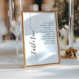 Convites Table 10 Vertical Wedding Seating Chart Card