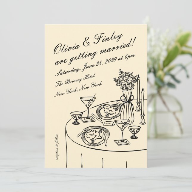 Convites Tableau Wedding Invitation (Em pé/Frente)