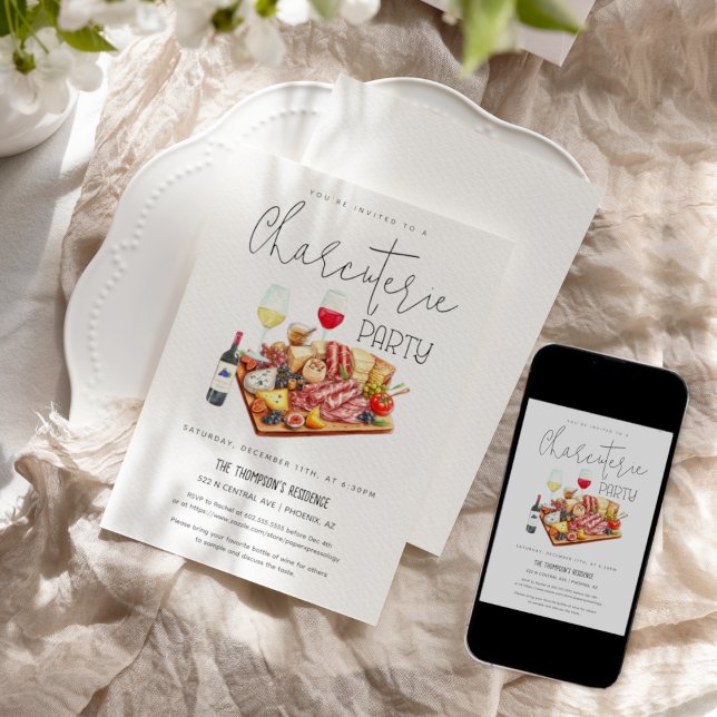 Convites Tábua de Charcutaria Vinho Queijo Qualquer Oportun (Criador carregado)