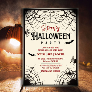 Convites Tábuas de aranha-mandioca morcegos brancos Hallowe
