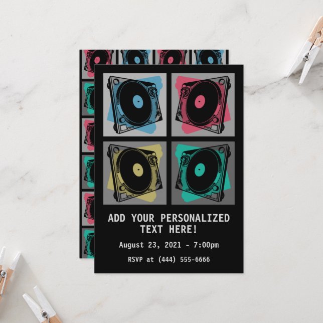 Convites Tabuleiros de Reprodução de Pop (Frente/Verso In Situ)