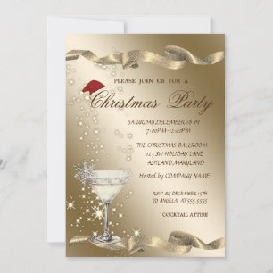Convites Taça de Vinho Chic de Natal Empresa de Natal
