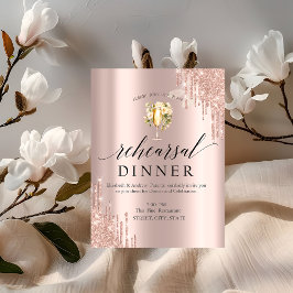 Convites Taça de Vinho com Flores e Brilho Refeição de Ensa