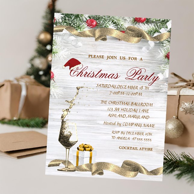 Convites Taca de Vinho,Presente Pinheiro Corporate Natal  (Criador carregado)