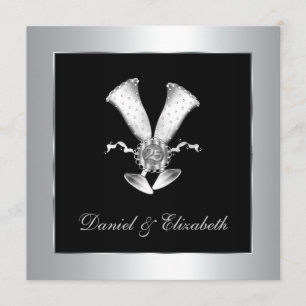 Convites Taças de Champanhe 25º Aniversário de Casamento