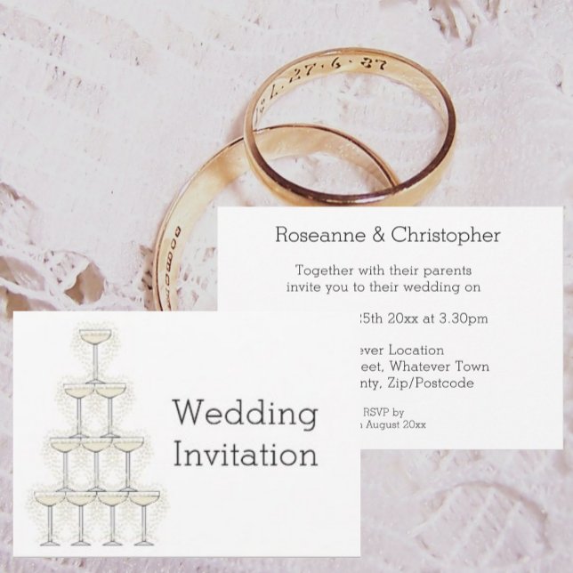 Convites Taças de Champanhe Casamento (Criador carregado)