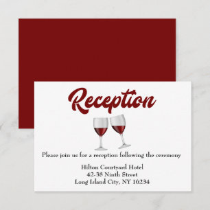 Convites Taças de vinho de casamento em Burgundy Vermelho