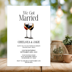Convites Taças de Vinho Dourado Vermelho e Azul Casamento D