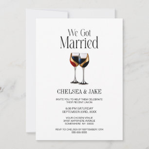 Convites Taças de Vinho Dourado Vermelho e Azul Casamento D