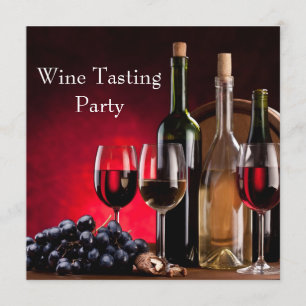 Convites Taças de Vinho Garrafas Festa de Degustação de Vin