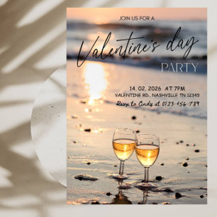 Convites Taças de Vinho Românticas Festa de São Valentim