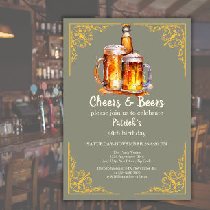 Convites Taças e Garrafas de Cerveja 40º Aniversário