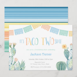 Convites Taco 2 Quinta-Feira segundo aniversário Fiesta Par