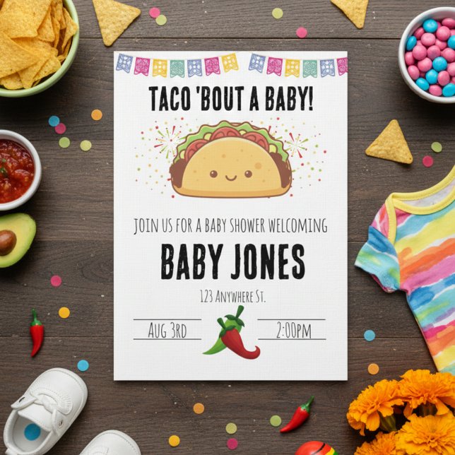 Convites taco 'bout a baby! baby shower invitation (Criador carregado)