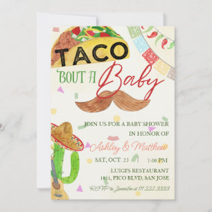 Convites Taco 'Bout A Baby Boy Fiesta Chá de fraldas Mexica