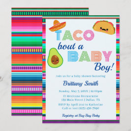 Convites Taco Bout a Baby Boy Fiesta Stripe Chá de fraldas