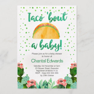 Convites Taco 'Bout A Baby Fiesta Chá de fraldas
