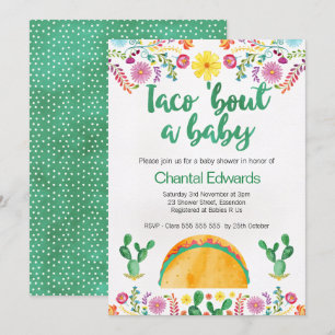 Convites Taco 'Bout A Baby Fiesta Chá de fraldas