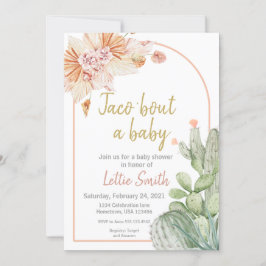 Convites Taco 'Bout a Baby, Fiesta Chá de fraldas Invitatio