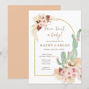 Convites Taco "Bout A Baby Pampas Grass