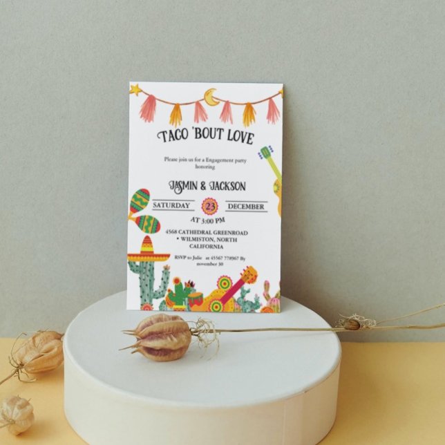 Convites Taco 'Bout Love Cactus Festa de noivado (Criador carregado)