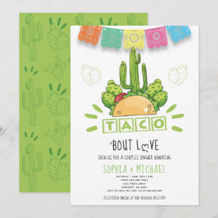 Convites Taco 'Bout Love Casais Noivado Fiesta Modern