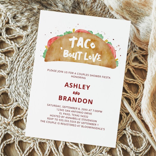 Convites Taco 'Bout Love Casal Fiesta (Criador carregado)