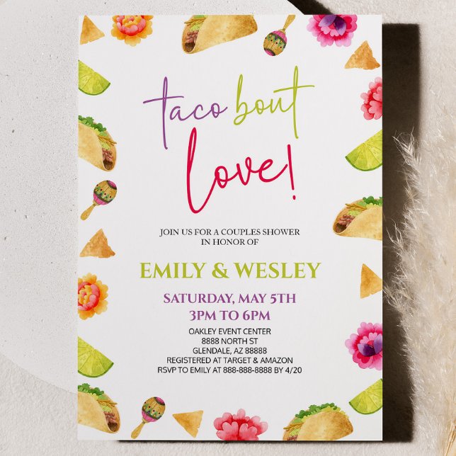 Convites Taco Bout Love! Chá Fiesta Wedding (Criador carregado)