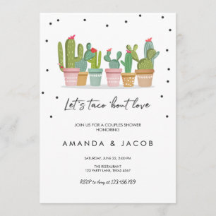 Convites Taco Bout Love Fiesta Casal Chá Invite Cactus
