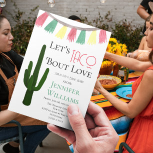 Convites Taco Bout Love Mexicano Cactus Fiesta Chá de panel