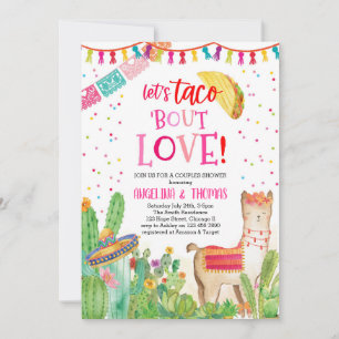 Convites Taco Bout Love Mexicano Fiesta Pink Casal Chá