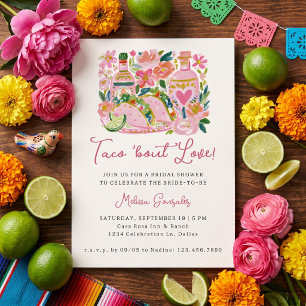 Convites Taco 'Bout Love Rosa Festa Mexicana Chá de Noiva