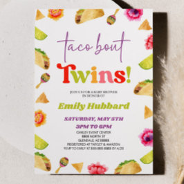 Convites Taco Bout Twins! Chá de fraldas Fiesta