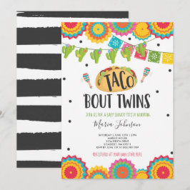 Convites Taco 'Bout Twins Fiesta Twin Chá de fraldas