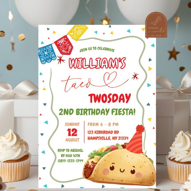 Convites Taco Brincadeira Mexicana de Aniversário no Twitda (Criador carregado)