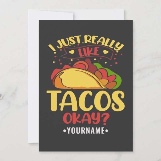 Convites Taco Engraçado Dizendo Que Eu Gosto Muito De Tacos (Frente)