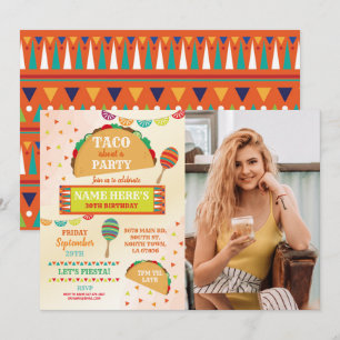 Convites Taco Fiesta Festa de aniversário Foto Brilhante Me