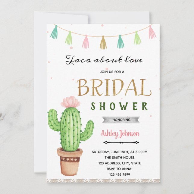 Convites Taco fofo sobre a festa do amor (Frente)