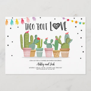 Convites Taco Sobre Amor Fiesta de Casal Cactus
