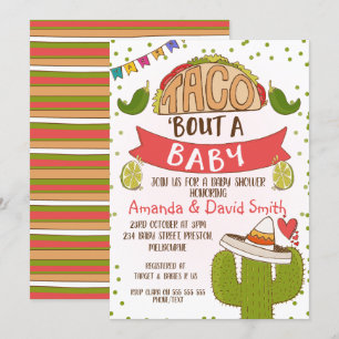 Convites Taco sobre Baby Fiesta Theme Chá de fraldas Convit