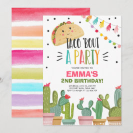 Convites Taco sobre festa garota rosa Fiesta aniversário Ca