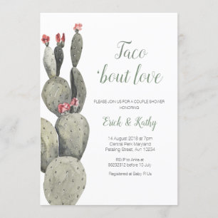 Convites Taco sobre o Chá de fraldas Cactus Peach