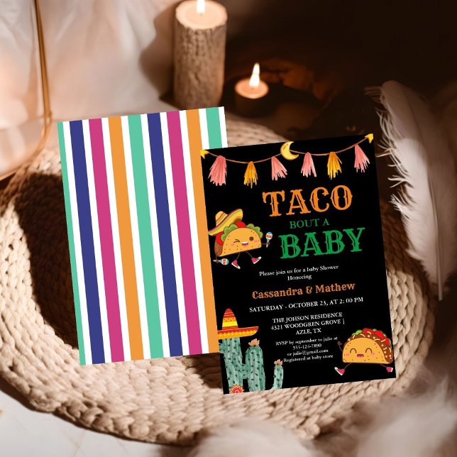 Convites Taco sobre um bebê Chá de fraldas mexicano (Criador carregado)
